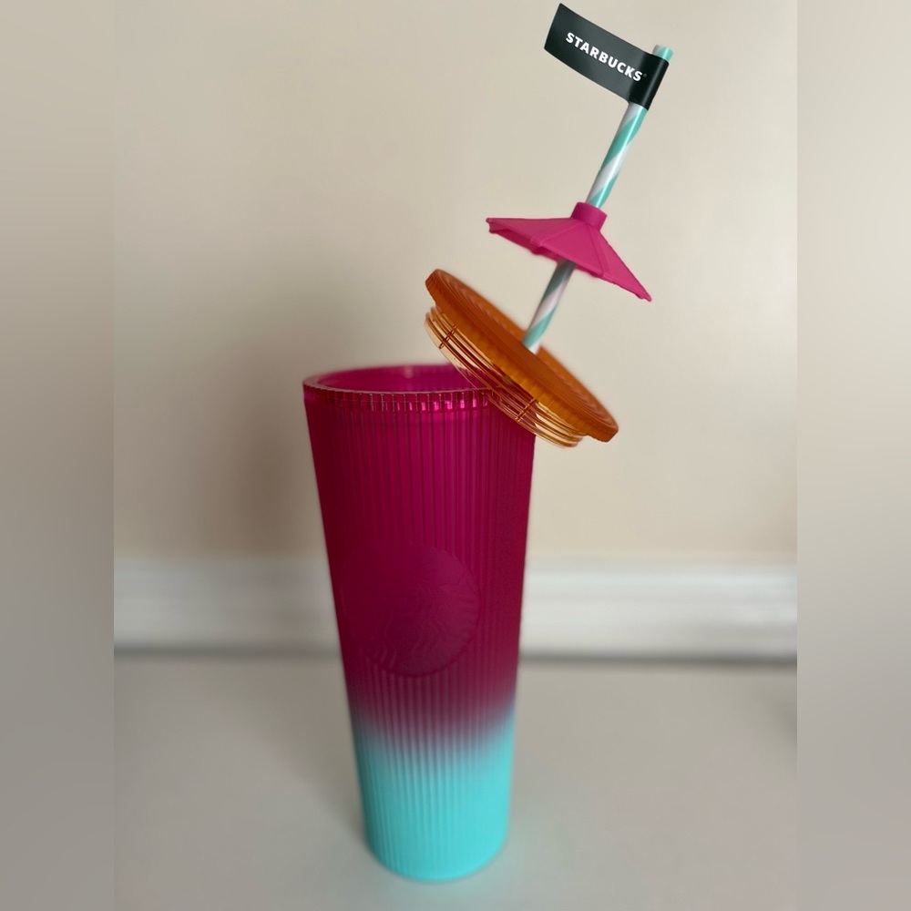 Starbucks pink and turquoise ombré cup